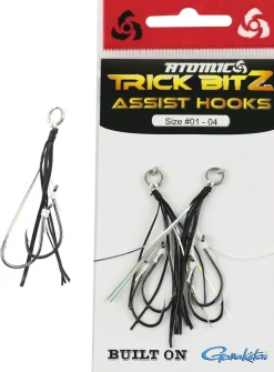 ATOMIC TRICK BITZ ASSIST HOOKS - BLACK/ SILVER - Size 1