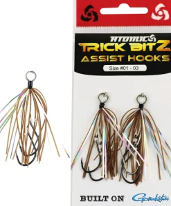 ATOMIC TRICK BITZ ASSIST HOOKS - BROWN/ SILVER - Size 1