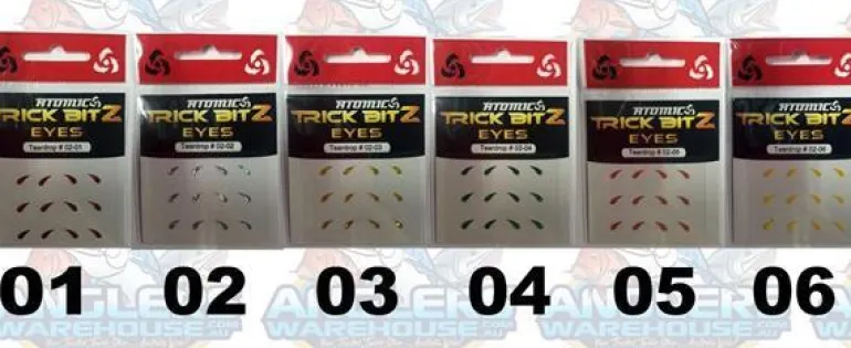 ATOMIC TRICK BITZ EYES TEARDROP - SIZE 00 - DEVIL RED