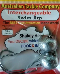 AUSSIE TACKLE INTERCHANGEABLE SWIM JIGS 1/16oz - 1.7g