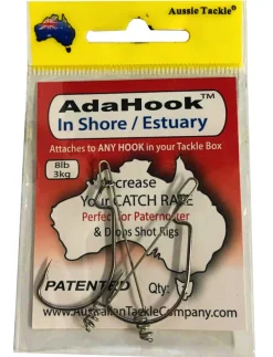 AUSSIE TACKLE KNOTLESS ADAHOOK HOOKS - 8lb (3kg) - Qty 2