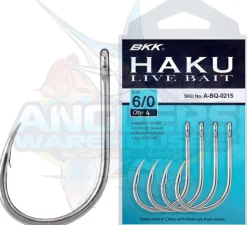 BKK HAKU LIVE BAIT HOOK PACK 2/0 - Qty 6