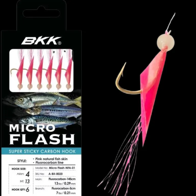 BKK MICRO FLASH SABIKI RIG PINK - 4