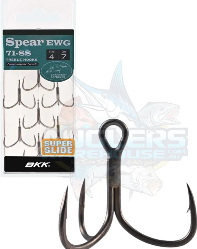 BKK SPEAR EWG 71 SS TREBLE HOOKS - Size 8