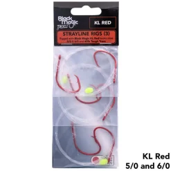 BLACK MAGIC KL RED STRAYLINE RIGS - 5/0 & 6/0