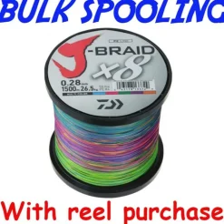 BULK SPOOL UP - DAIWA J BRAID X8 BRAID LINE MULTI COLOUR - PER 150yds - 20lb