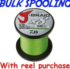 BULK SPOOL UP - DAIWA J BRAID X8 BRAID LINE CHARTREUSE - PER 150yds - 8lb
