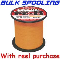 BULK SPOOL UP - SUNLINE SIGLON PEX8 BRAID LINE ORANGE - PER 150yds - 80lb