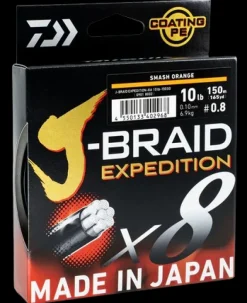 DAIWA J BRAID EXPEDITION X8 BRAID LINE 500m ORANGE - PE 1.5 - 20lb