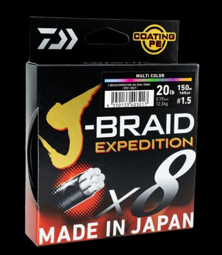 DAIWA J BRAID EXPEDITION X8 BRAID LINE 300m MULTI - PE 0.6 - 8lb