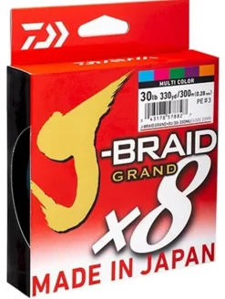 DAIWA J BRAID GRAND X8 BRAID LINE 300m MULTI COLOUR - 10lb