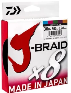 DAIWA J BRAID X8 BRAID LINE 300m MULTI COLOUR - 10lb