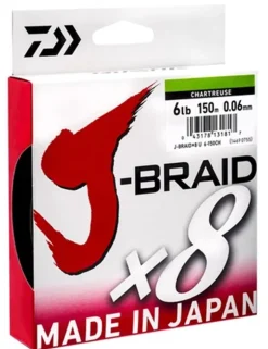 DAIWA J BRAID X8 BRAID LINE 300m CHARTREUSE - 6lb