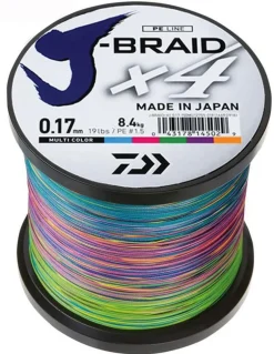 DAIWA J BRAID X4 BRAID LINE 1500m MULTI COLOUR - 20lb