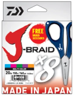 DAIWA J BRAID X8 MULTI BRAID LINE 300m - 80lb + FREE BRAID SCISSORS