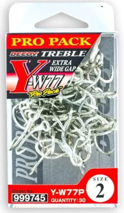 DECOY EXTRA WIDE GAP Y-W77 TREBLE HOOKS PRO PACK - 8 - Qty 38pcs