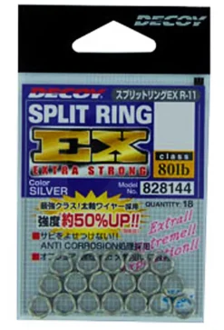 DECOY SPLIT RING EXTRA STRONG - #1 - 30lb Test - Qty 18