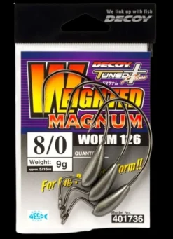 DECOY WORM 126 WEIGHTED MAGNUM HOOK - 6/0 - 5g