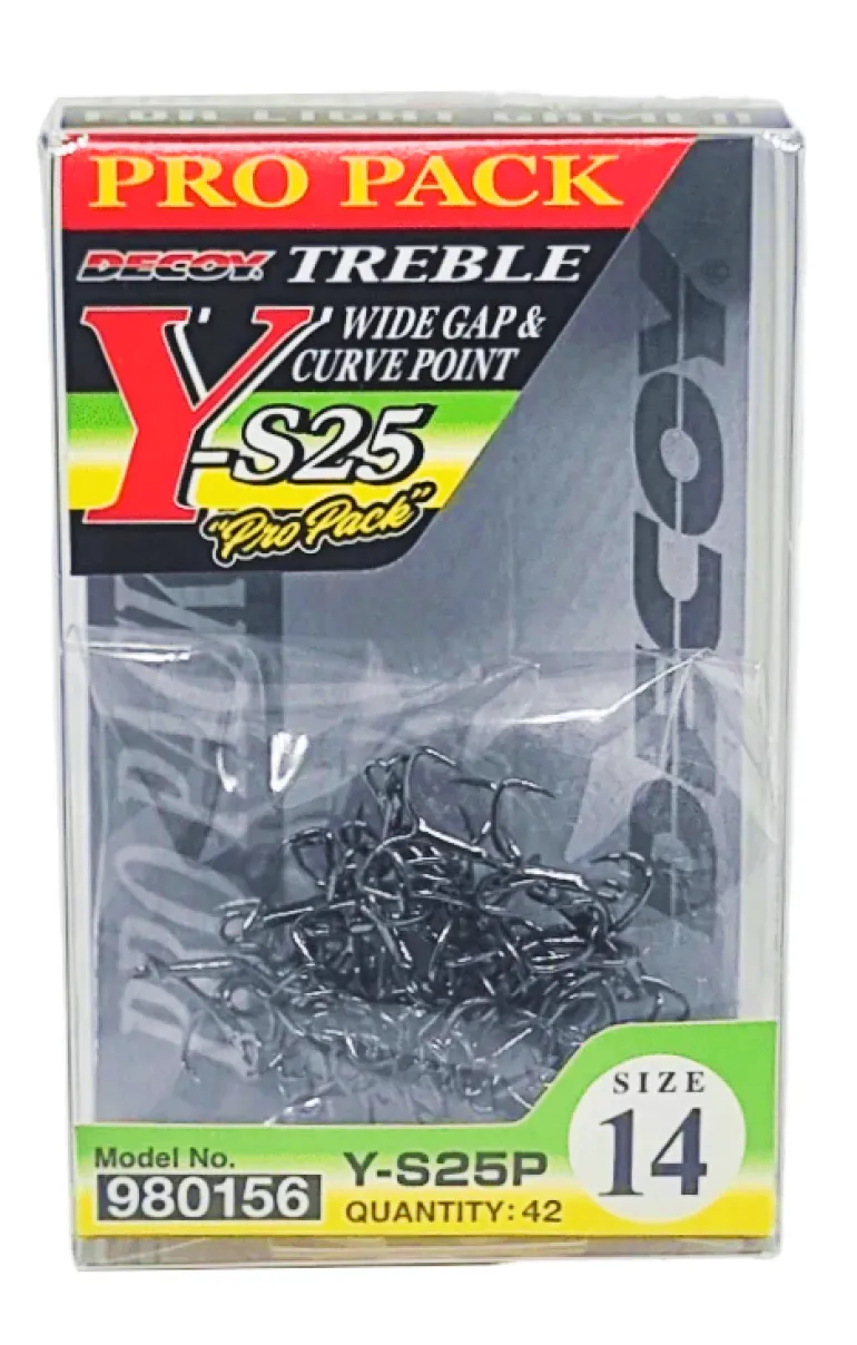 DECOY Y-S25 TREBLE HOOKS PRO PACK - 16 - Qty 42