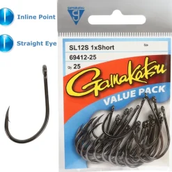GAMAKATSU SL12S SHORT BIG GAME HOOK VALUE PACK - 6