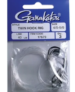 GAMAKATSU TWIN HOOK RIGS PACK - 2/0 to 3/0