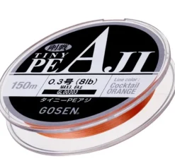 GOSEN TINY PE AJI BRAID LINE 150m ORANGE - PE 0.4 - 10lb