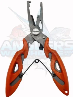 ICATCH SPLIT RING PLIERS TITANIUM COATED WITH BRAID CUTTER - ORANGE