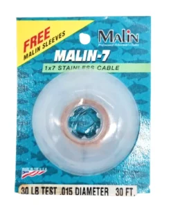 MALIN-7 STAINLESS CABLE 1x7 STRAND WIRE BROWN 20LB - 30FT