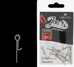 Mikado Jaws Evo Spike 27mm – Stainless Soft Plastic Stinger Pins (10 Pack)