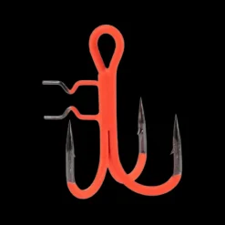 MIKADO JAWS VERTICAL TREBLE HOOKS UV ORANGE - 1/0