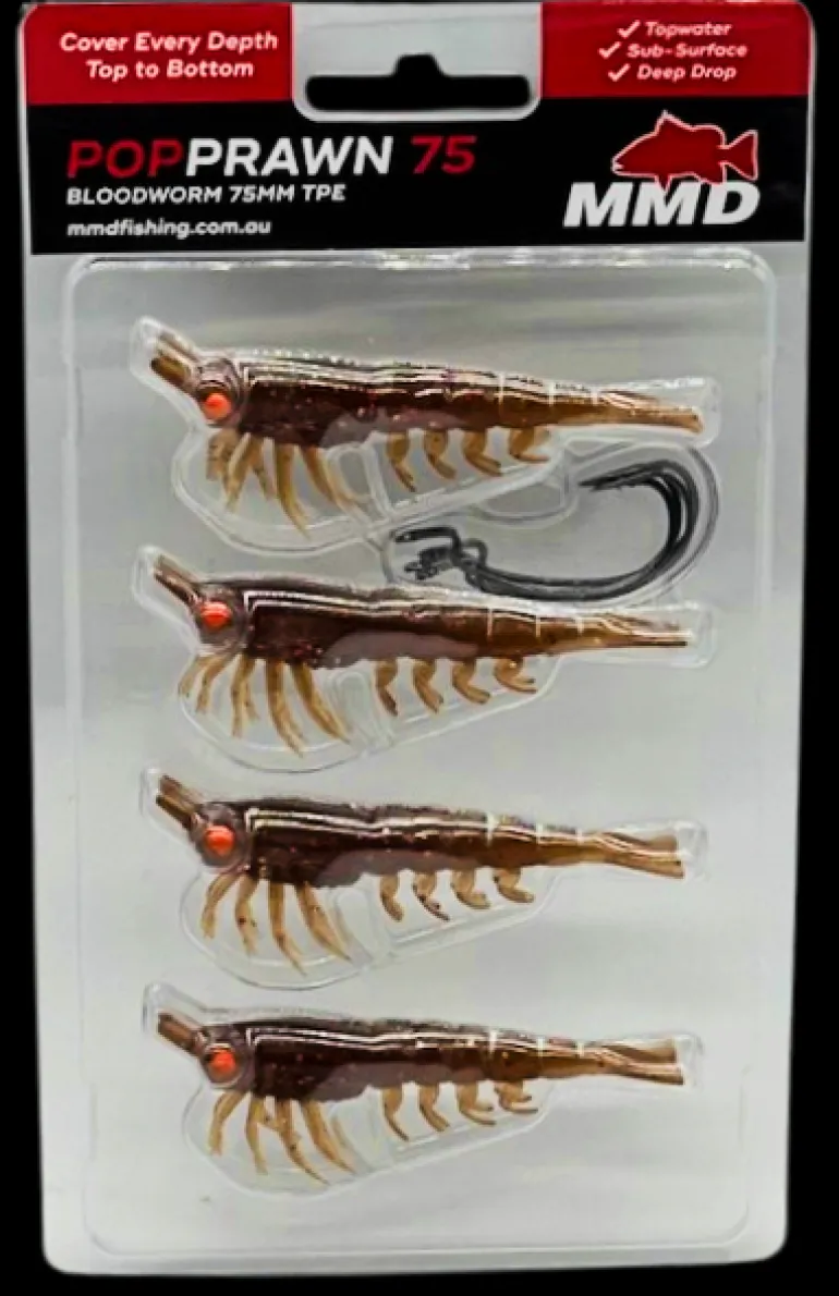 MMD POP PRAWN LURE 75mm - Bloodworm