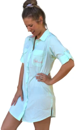NORTHERN TIDE LADIES SHIRT DRESS AQUA - SIZE XS