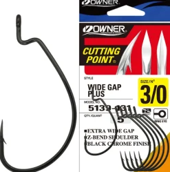 OWNER 5139 WIDE GAP WORM HOOKS - 1/0