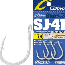 OWNER SJ41TN STINGER JIGGER HOOKS - 5/0