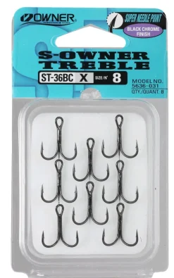 OWNER ST36BC TREBLE HOOKS - 18 - 8pcs