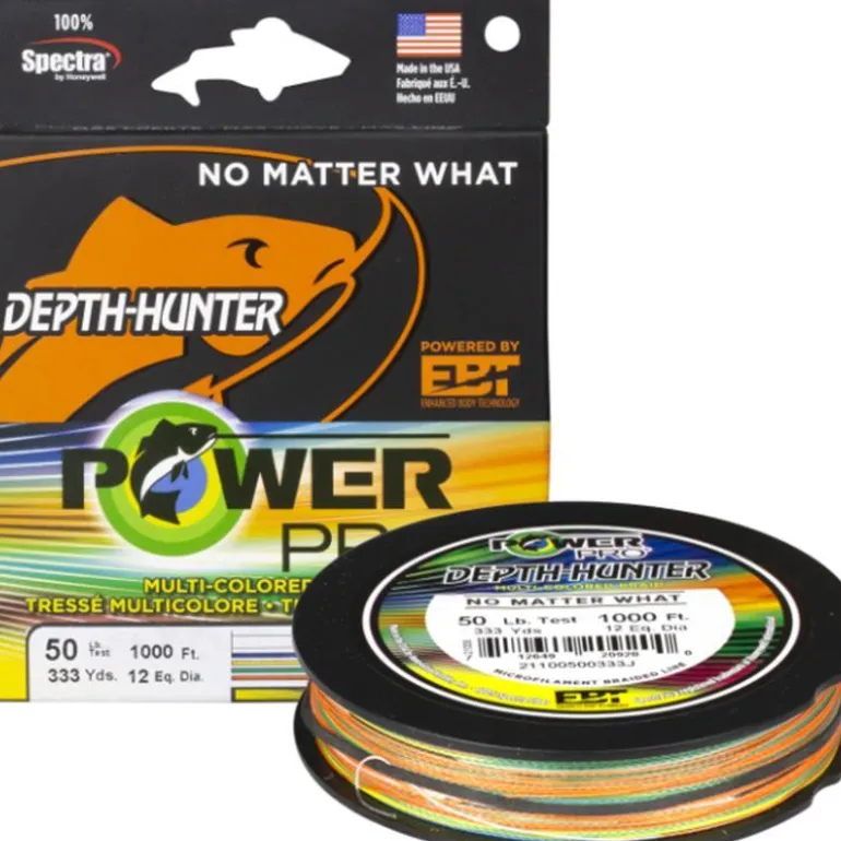 POWER PRO DEPTH HUNTER BRAID LINE 333yds MULTI COLOUR - 10lb