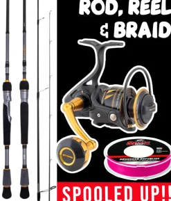ROD REEL COMBO - PENN SLAMMER IV 4500 REEL, DAIWA 22 TD ZERO 762HXS ROD & SUFIX BRAID