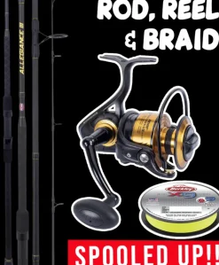 ROD REEL COMBO - PENN SPINFISHER SSVII 6500 REEL, PENN ALLEGIANCE III 1202MH ROD & BERKLEY BRAID