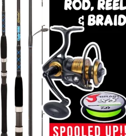 ROD REEL COMBO - PENN SPINFISHER SSVII 5500 REEL, UGLY STIK GOLD USG-SP561BH ROD & DAIWA J-BRAID