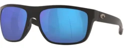 06S9021 COSTA BROADBILL 580G GLASS POLARIZED SUNGLASSES - Frame: Matte Black/ Lens: Blue Mirror
