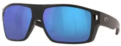 06S9034 COSTA DIEGO 580G GLASS POLARIZED SUNGLASSES - Frame: Matte Black/ Lens: Blue Mirror