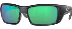 06S9022 COSTA PERMIT 580G GLASS POLARIZED SUNGLASSES - Frame: Matte Black/ Lens: Green Mirror
