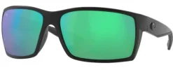 06S9007 COSTA REEFTON 580G GLASS POLARIZED SUNGLASSES - Frame: Blackout/ Lens: Green Mirror
