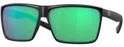 06S9018 COSTA RINCON 580G GLASS POLARIZED SUNGLASSES - Frame: Matte Black/ Lens: Green Mirror