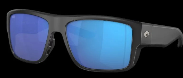 06S9116 COSTA TAXMAN 580G GLASS POLARIZED SUNGLASSES - Frame: Matte Black/ Lens: Blue Mirror