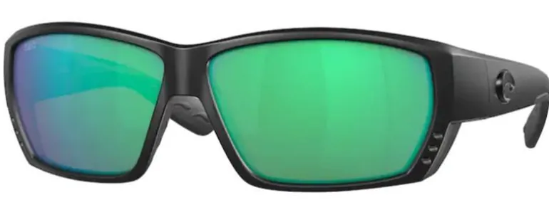 06S9009 COSTA TUNA ALLEY 580G GLASS POLARIZED SUNGLASSES - Frame: Blackout/ Lens: Green Mirror