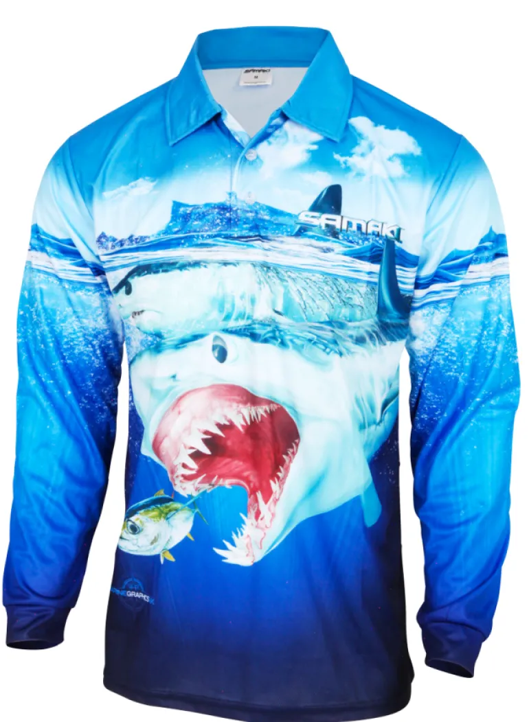 SAMAKI MAKO SHARK KIDS LONG SLEEVE SHIRT - 2