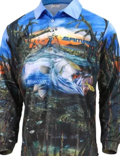 SAMAKI SALTWATER BARRA LONG SLEEVE SHIRT - 3X Large