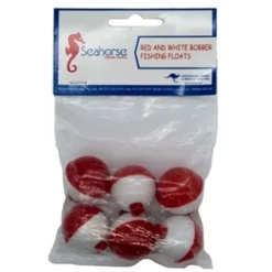 SEAHORSE BOBBER FLOATS RED WHITE - 1 INCH