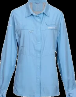 SHIMANO LADIES PRO STRETCH VENTED SHIRT Sky Blue - Size 8